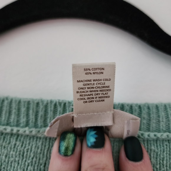 Loft knit sweater. Light turquoise color. Medium - Picture 4 of 4